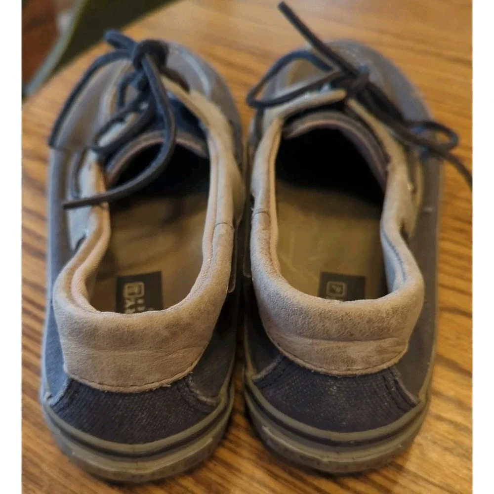 Sperry Shoes‎ Mens 10 M Halyard Casual Two Eye Lace Up Boat Gray Blue Fabric